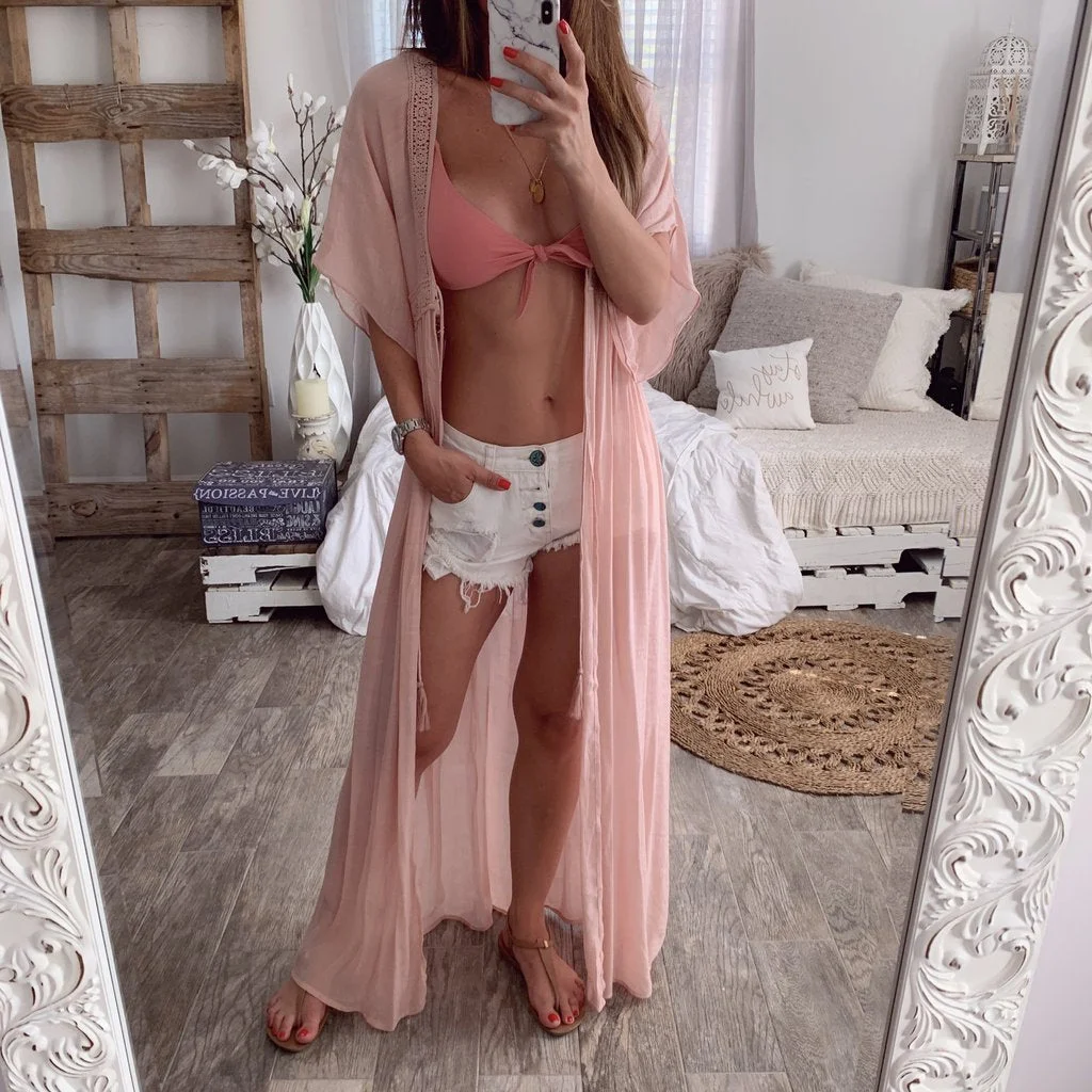 Lace Cardigan Vacation Dress