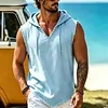 Men's Linen Linen Sleeveless Hooded Tank Top by Inlyline