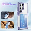 Card Slot Wallet Phone Case Transparent Hard Back Cover With Card Holder for Samsung S35 S24 Ultra S23 S22 PC Phone Case