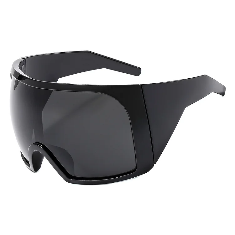 Large Frame One-Piece Outdoor Sun Protection Cycling Sports Windproof Sunglasses at Hiphopee