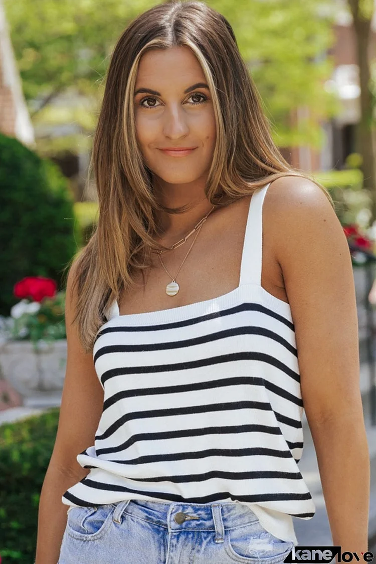 Striped Straight Neck Cami