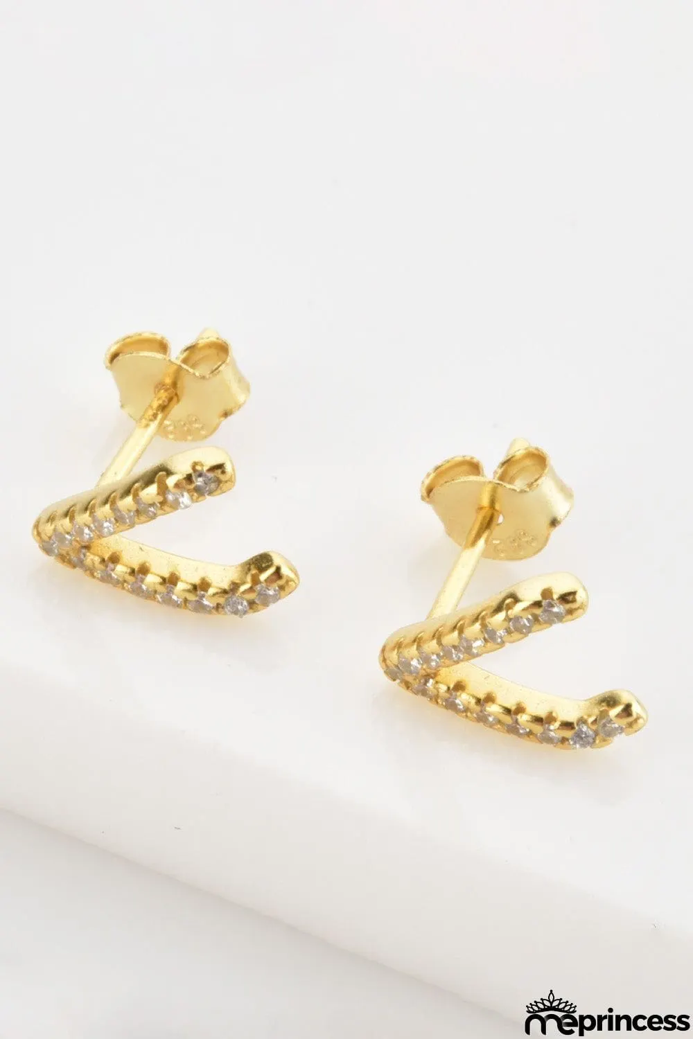 Zircon Letter V Stud Earrings