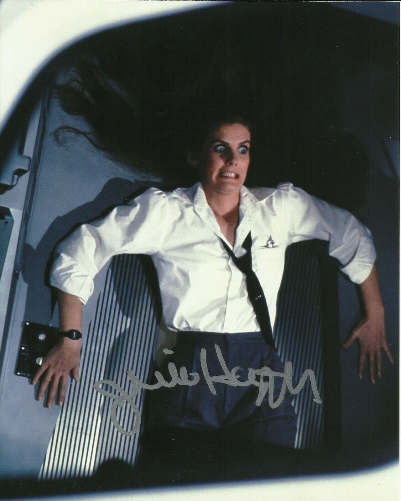 JULIE HAGERTY SIGNED AIRPLANE Photo Poster painting UACC REG 242 FILM AUTOGRAPHS (3)