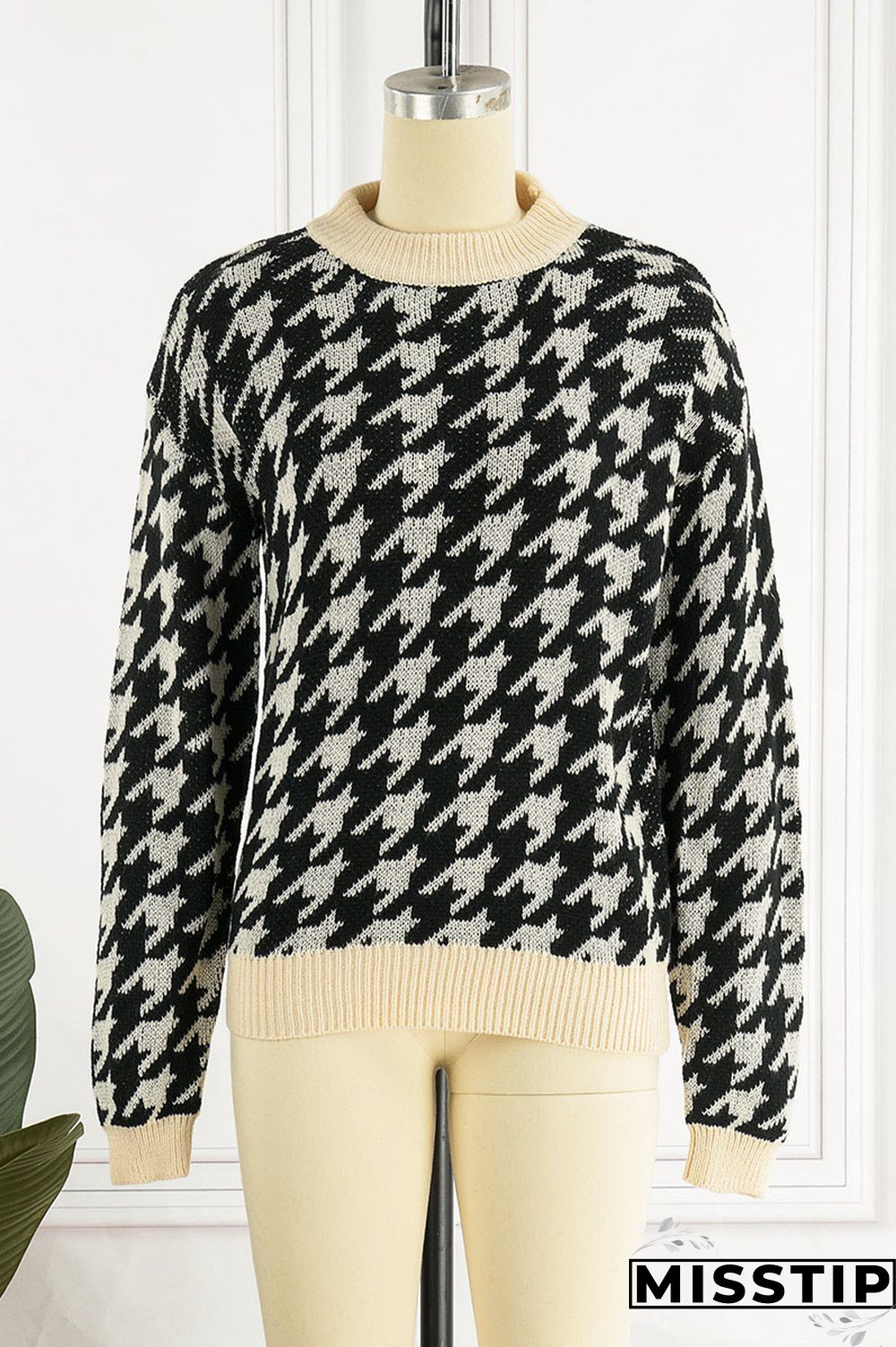 Black Casual Patchwork O Neck Tops