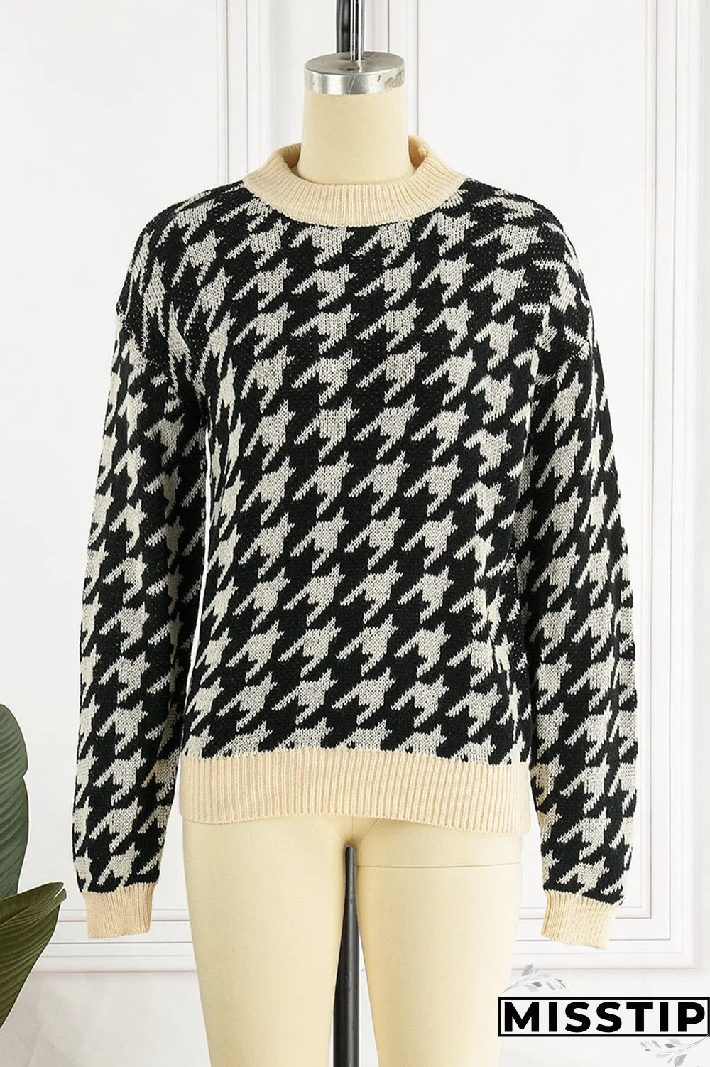 Black Casual Patchwork O Neck Tops