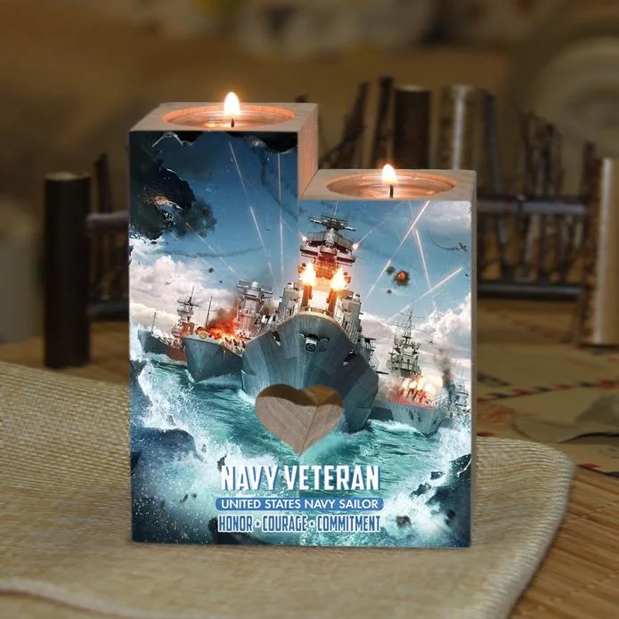 Navy Veteran United States Navy Sailor - Candle Holder