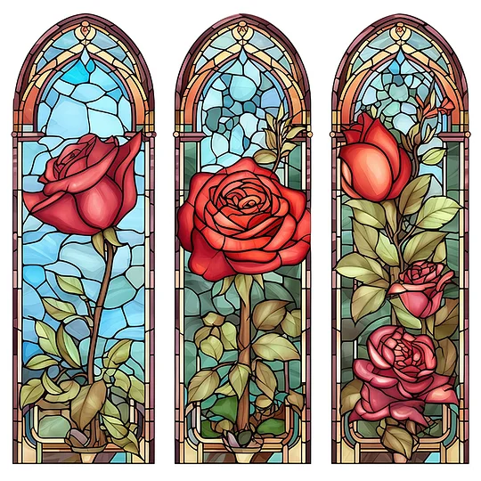 Stained Glass Rose - Full Round - Diamond Painting (40*40cm)