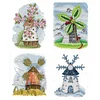 4pcs Cross Stitch - 14CT Stamped - Four Seasons Windmill (27*31cm)、[Everydayedeals]