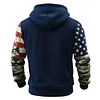 Men's Vintage 250th Anniversary American Flag Eagle 1776 Print Pocket Hoodie by Inlyline