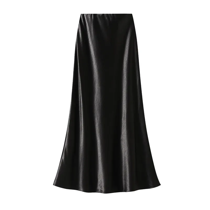 Nigikala Nigikala Temperament Pressure Folded Bare-Faced Fishtail Half-Dress Girl Spring Hanging Thin Bag-Butbice Long Dress 9836