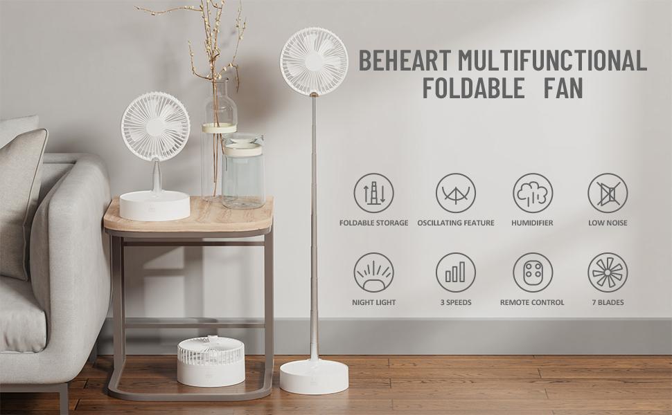 Beheart multifunctional foldable fan