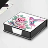 5D DIY PU Diamond Art Note Box with 160 Sheets Paper Memo Pad Holder (Flower)
