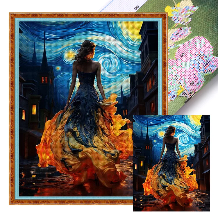 Beauty Under The Starry Sky - Printed Cross Stitch 16CT 40*50CM