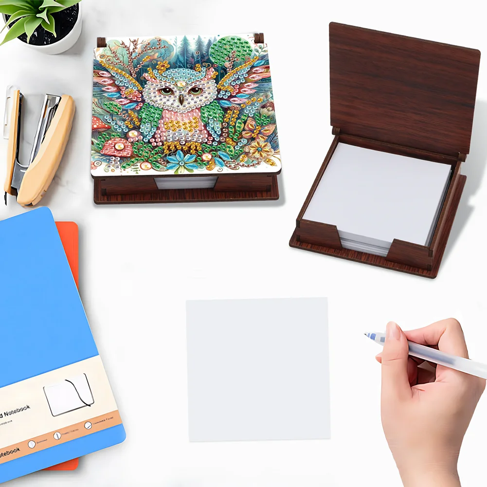 DIY Owl Diamond Painting Note Box Paper 160 Sheets of Paper for DIY Art Craft