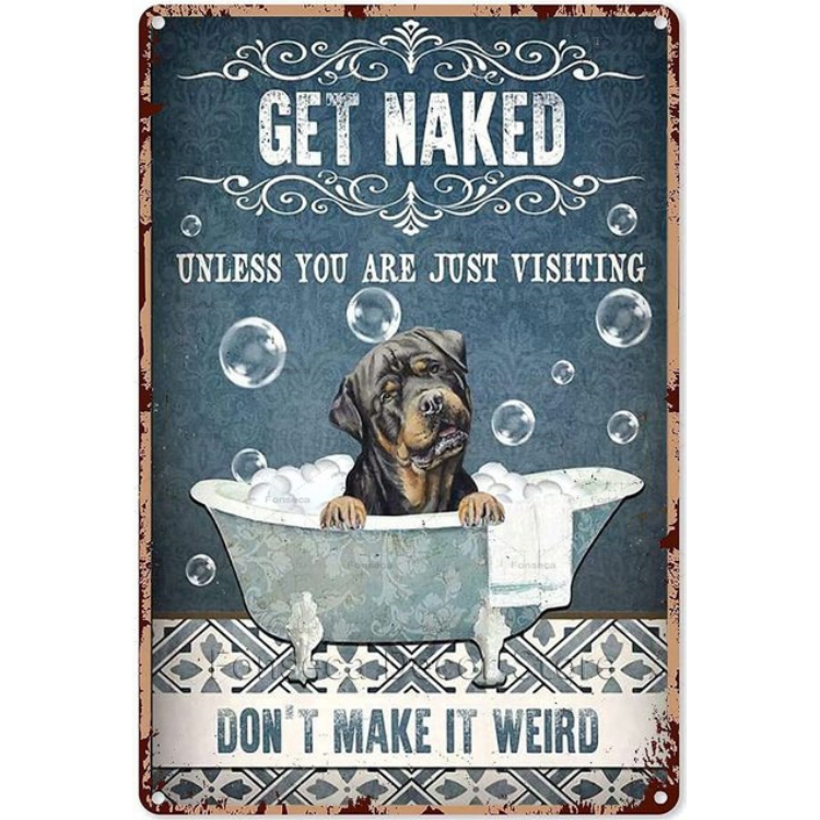 Dog Enjoy A Bath - Vintage Tin Signs/Wooden Signs - 7.9x11.8in & 11.8x15.7in