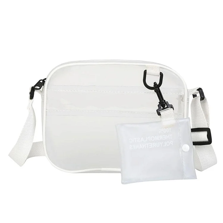 Women PVC Jelly Transparent Mini Shoulder Bag Girl Zipper Messenger Handbag