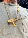 High-end Private Custom Vintage Texture 22k Gold AK Pendant 