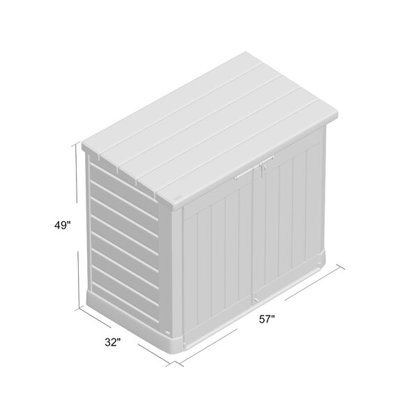 Store-It-Out Max 5 ft. W x 3 ft. D Plastic Horizontal Garbage Shed