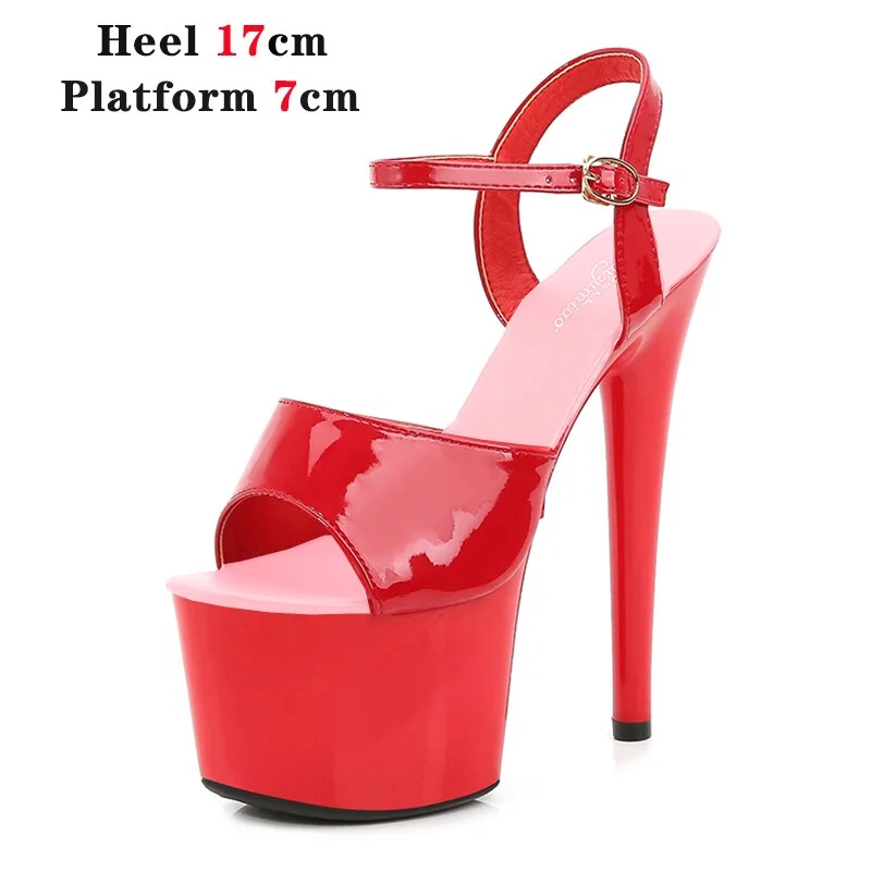 Qengg Mixed Color Shoes Stripper Heels Women Sandals Sexy Shoes Party Club Sandals 17 CM Platform High-heeled Wedding Shoes Pole Dance