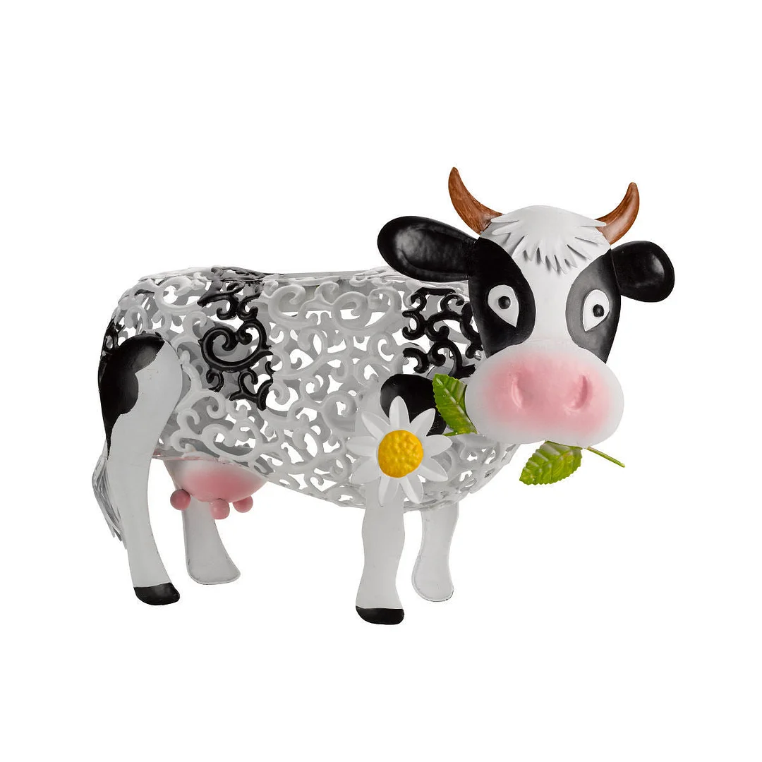 Animal Shaped Garden Decorative Iron Cock/Cow LED Solar Light