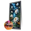 >SALE<5D DIY Full Round Drill Partial AB Diamond Painting Lotus Pond Decor 45x75cm