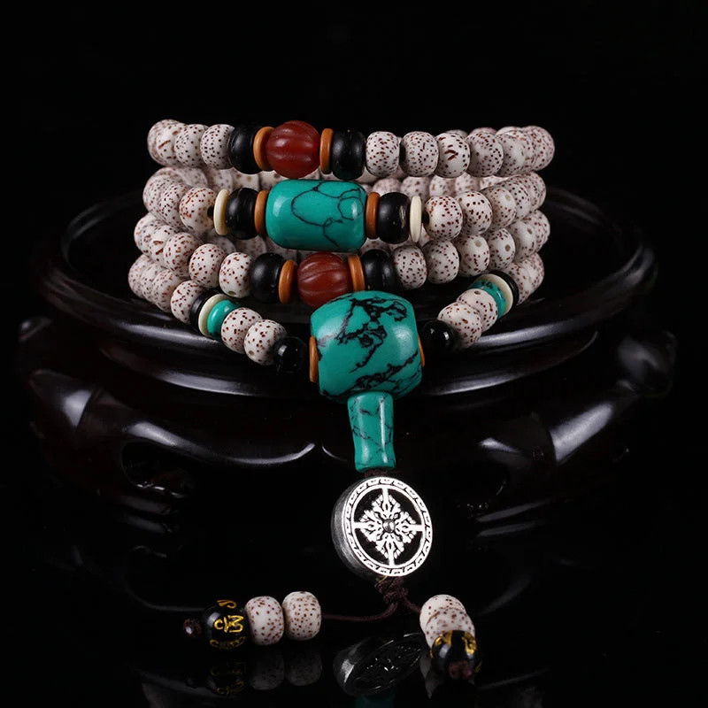 Bodhi Seed Turquoise Tibetan Mala Purification Bracelet