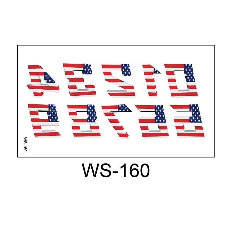 20 Kinds American Flag Tattoos Independence Day Temporary Body Sticker Disposable Waterproof tatouage temporaire