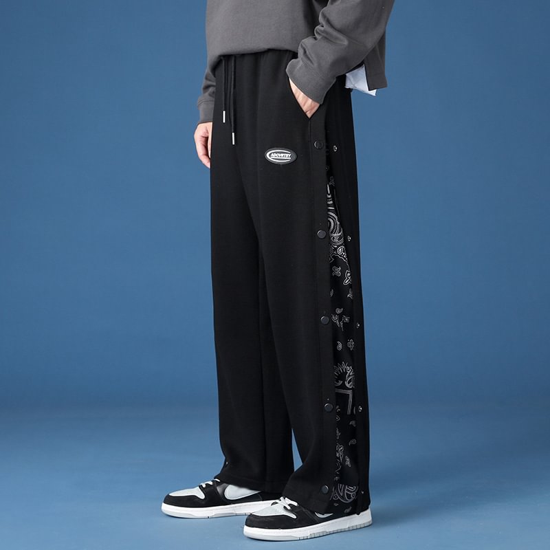 Breasted Loose Casual Straight Pants New Sweatpant-Compassnice®