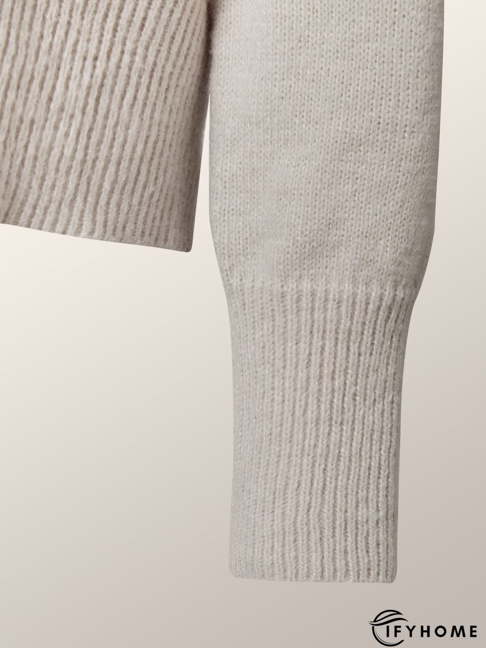 High Neck Solid Simple Off Shoulder Sweater | IFYHOME