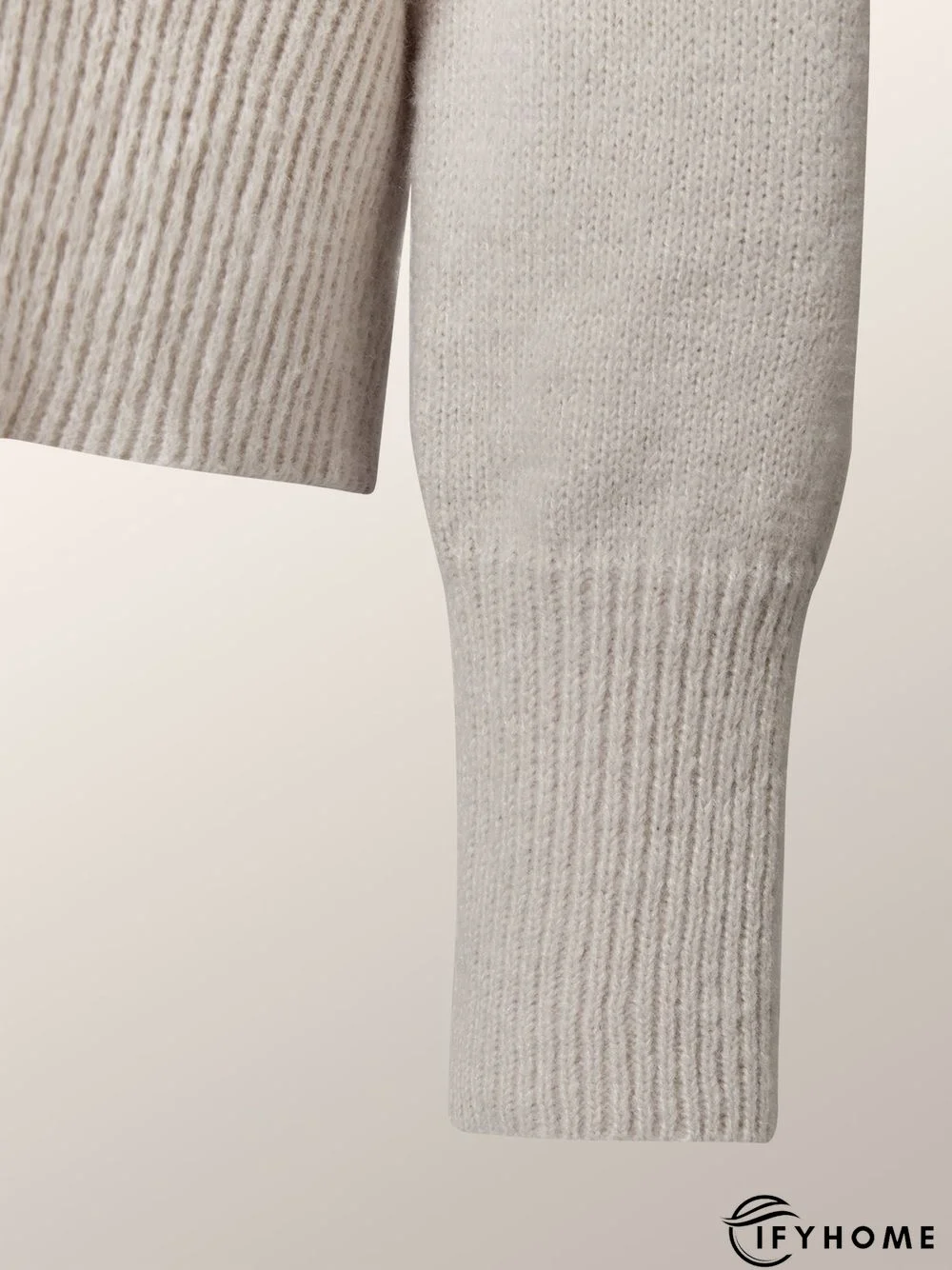 High Neck Solid Simple Off Shoulder Sweater | IFYHOME