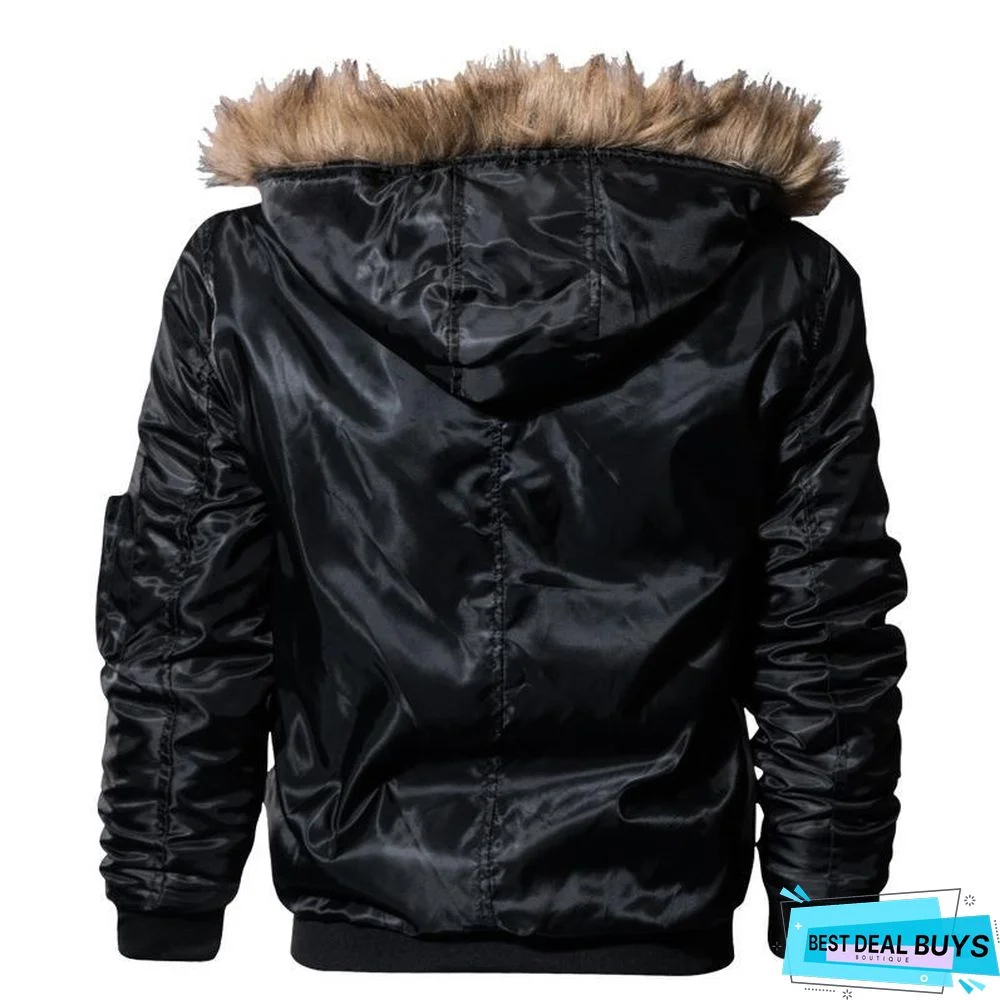 Men's Bomber Pilot Jacket Winter Parkas Army Military Motorcycle Jacket Cargo Outerwear Air Force Army Tactical Coats