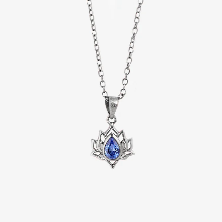For Daughter - Fuck It & Begin Again Crystal Lotus Necklace