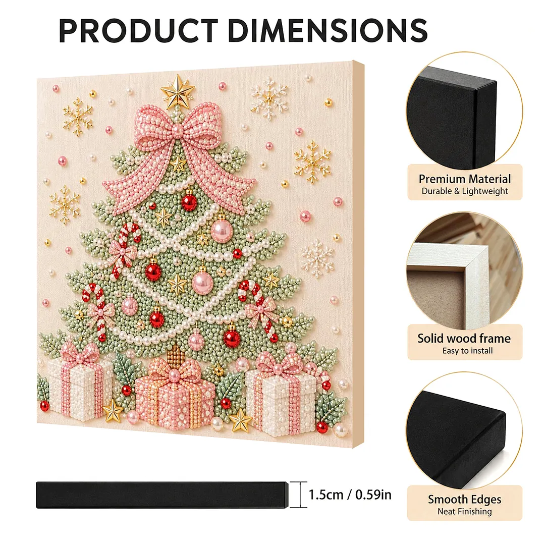 Framed Pearl Painting Kit Christmas Tree Decor 7.87x7.87in