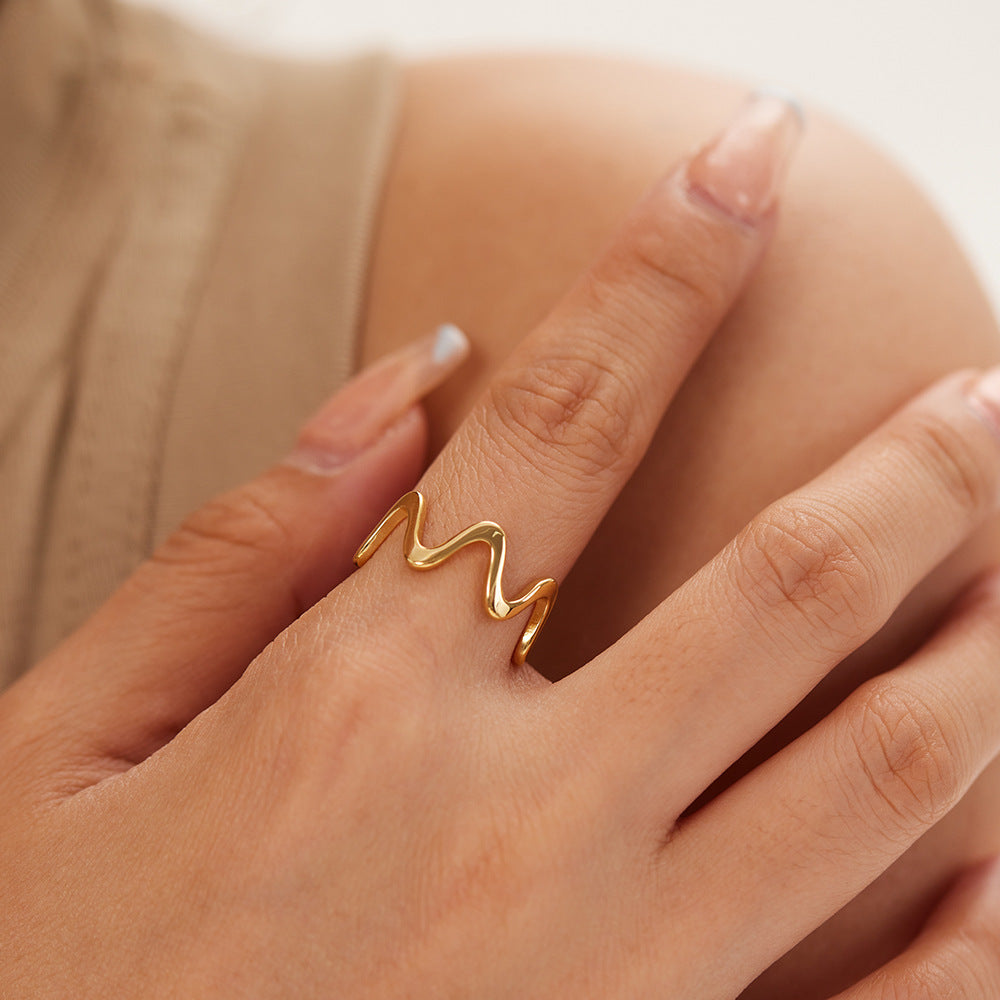 IG Style Round Geometric Stainless Steel Electroplating Rings