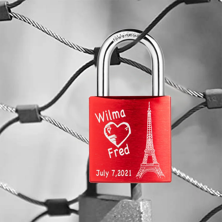 Personalized Eiffel Tower Engraved Love Lock Custom Names Padlocks Gifts For Couple