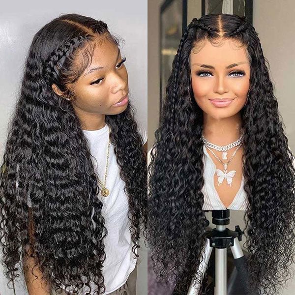 Junoda Water Wave Wig HD Transparent Lace Frontal Wet And Wavy Human Hair Wigs