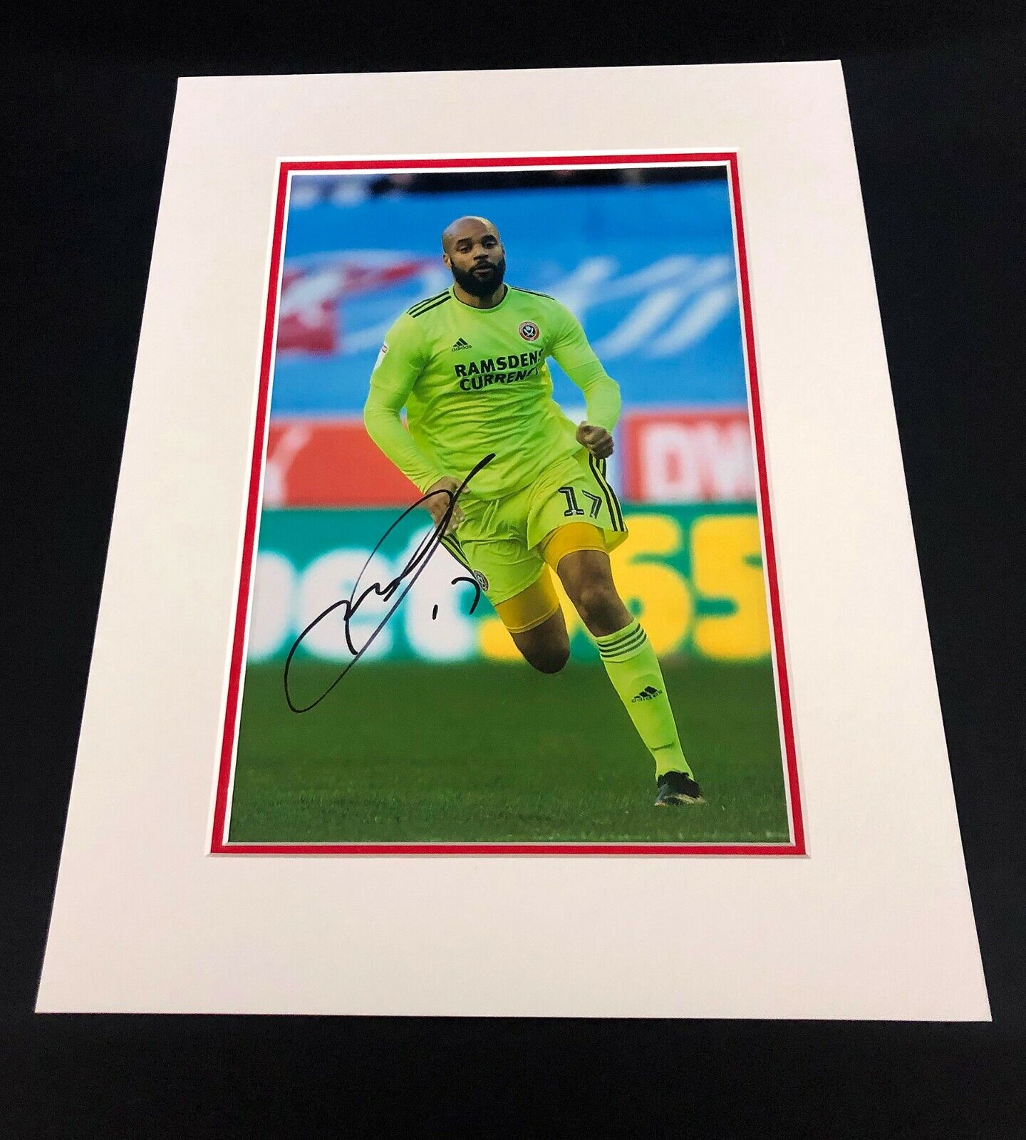 David McGoldrick SIGNED SUFC Photo Poster painting Mount 16x12 inch Sheffield United AFTAL COA