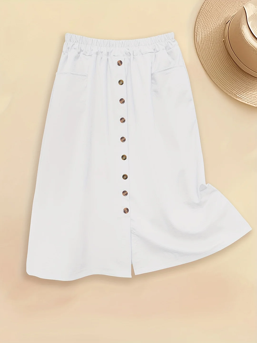 Pocket Decorated Buttoned Skirt | IFYHOME