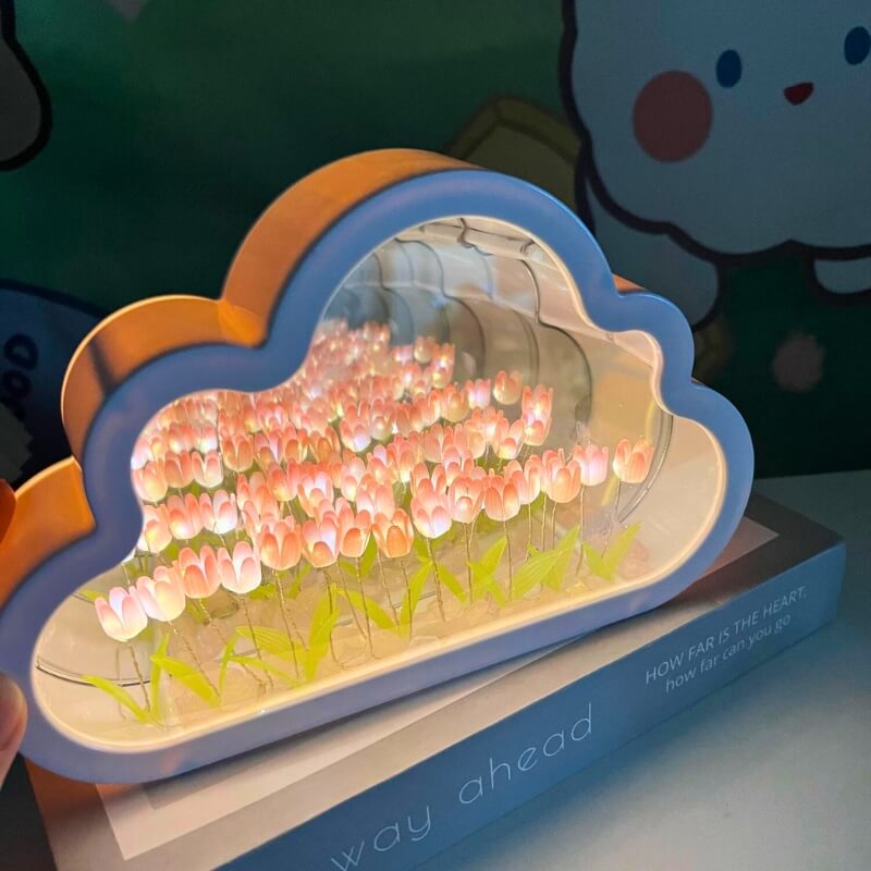 DIY Tulip Cloud Mirror Lamp