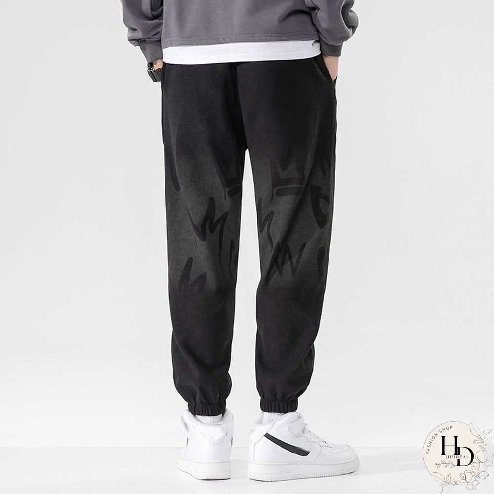 Print Loose Straight Casual Wide Leg Sweatpants