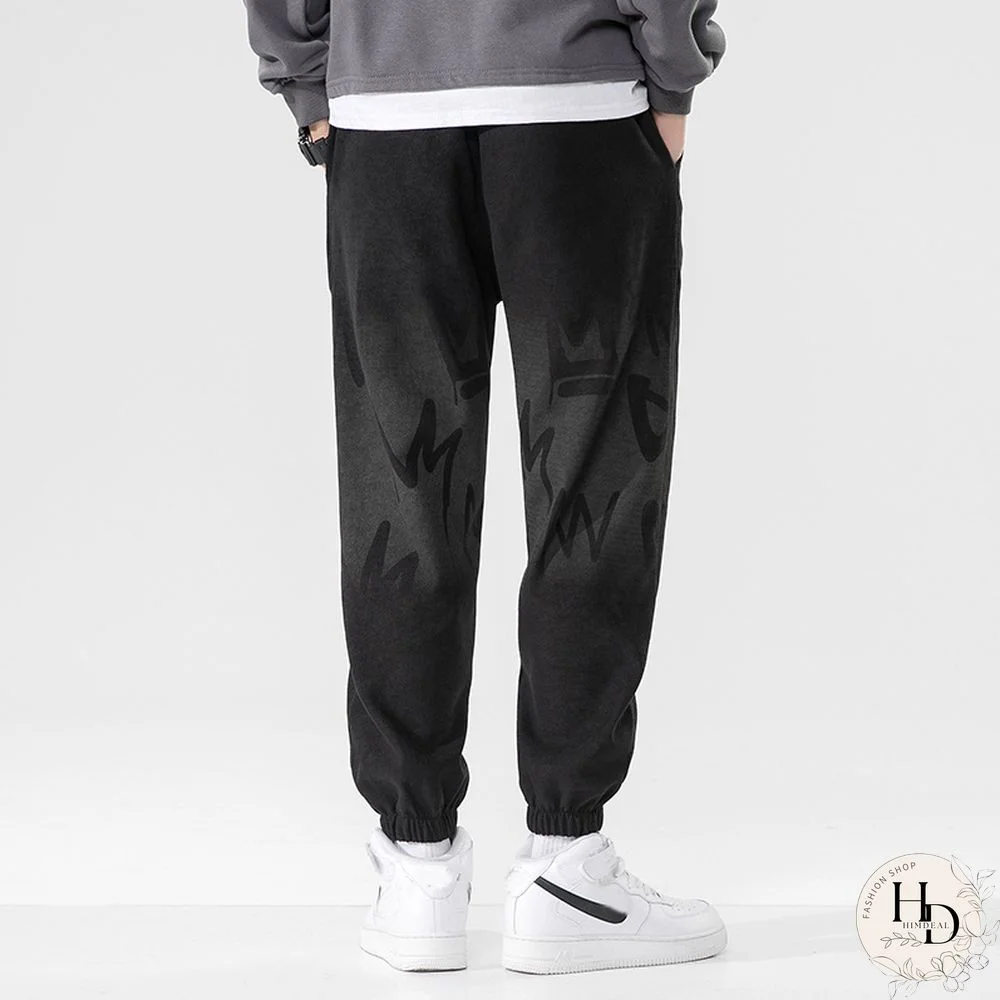 Print Loose Straight Casual Wide Leg Sweatpants