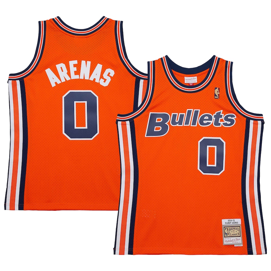 Men's Washington Bullets Gilbert Arenas Mitchell & Ness Orange 2004/05 Hardwood Classics Swingman Jersey mysite