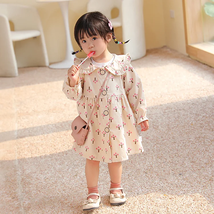 人気上昇中 可愛い 配色 合わせやすい 切り替え 女の子 幼児 ワンピース