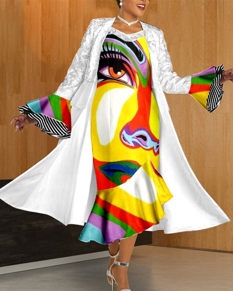 Versatile Elegant Print Women's Dress