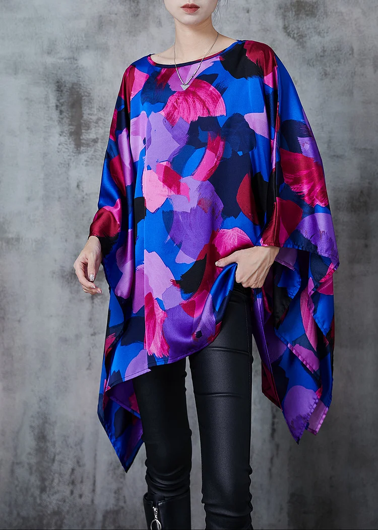 Mock Neck Batwing Sleeve Loose Large Sparkly Robes