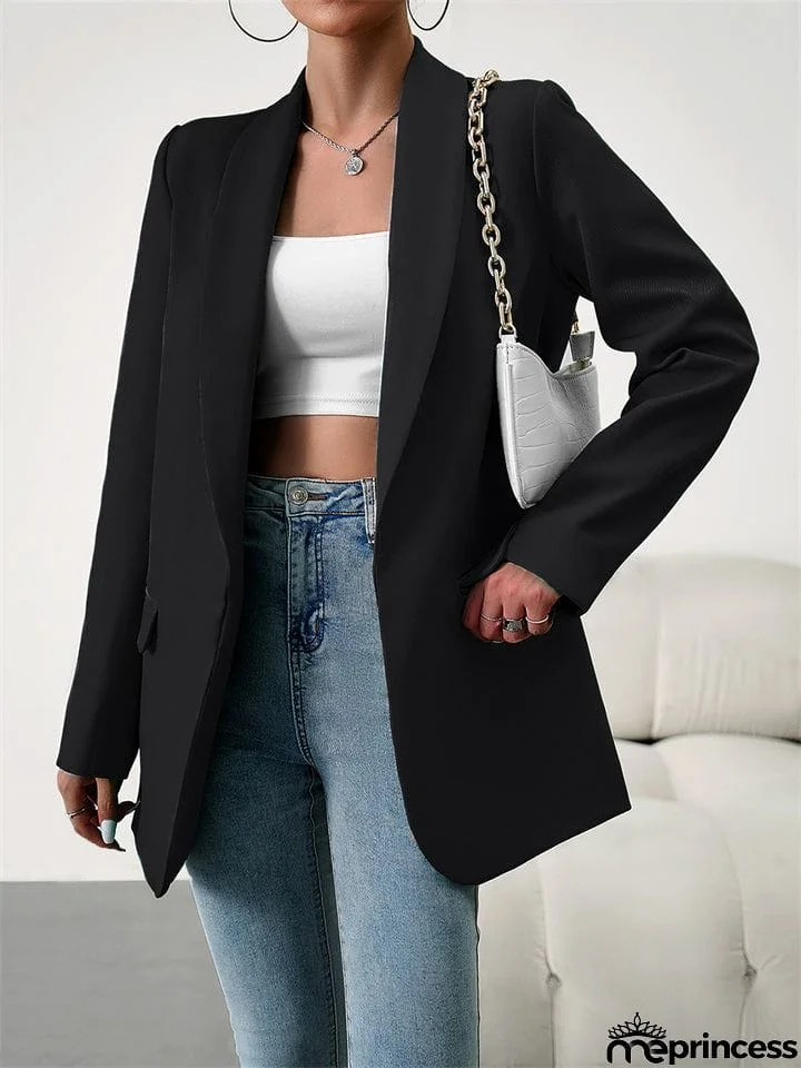 Temperament Open Front Office Blazer Coat for Lady