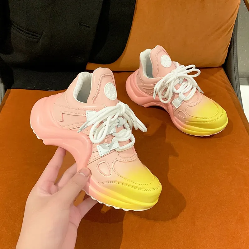 Summer Shoes Women 2021 Brand Design Bling Sequined Women's Casual Shoes Fashion Female Chunky Sneakers Stylish Sport Shoes