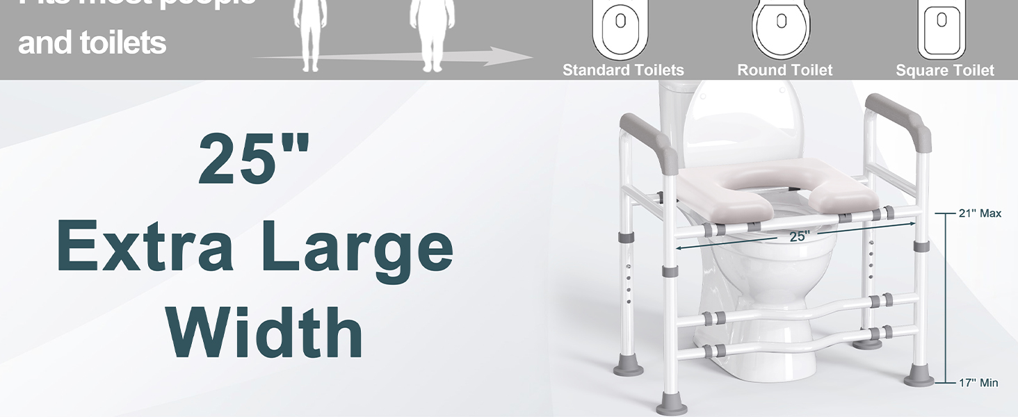 raised toilet seat with handles