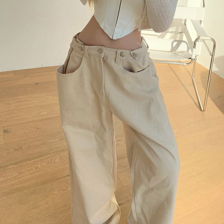 Sweetown Chic Low Waist Casual Baggy Jeans Woman Korean Fashion Loose Streetwear Straight Pants Hippie Denim Trousers Harajuku