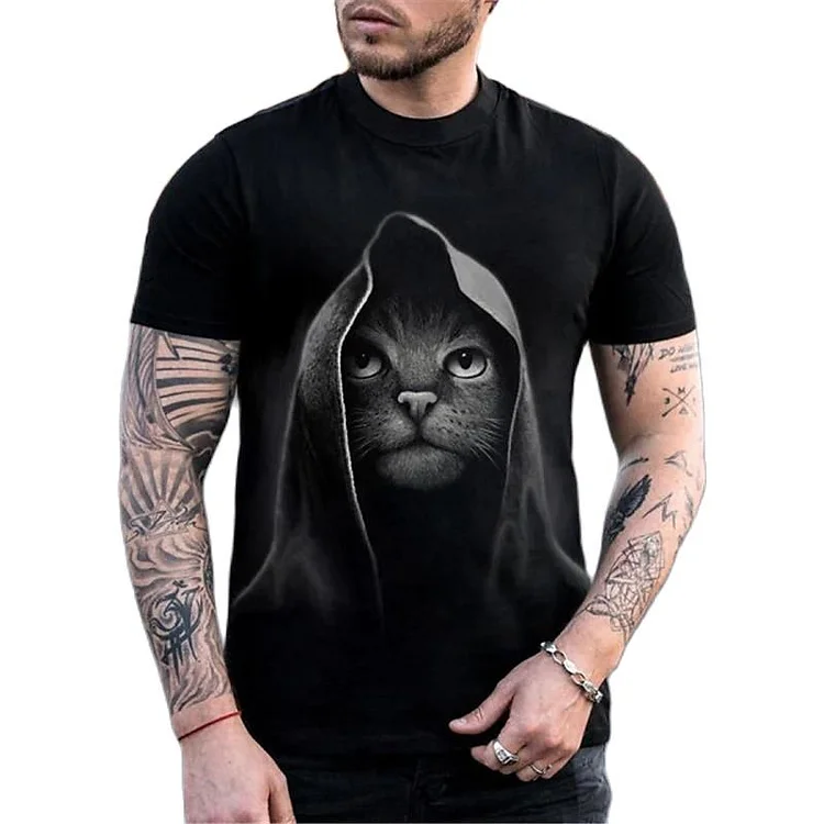 Animal T-Shirt Men 3d Printed T Shirt Crew Neck Short Sleeve Oversized Tops at Hiphopee